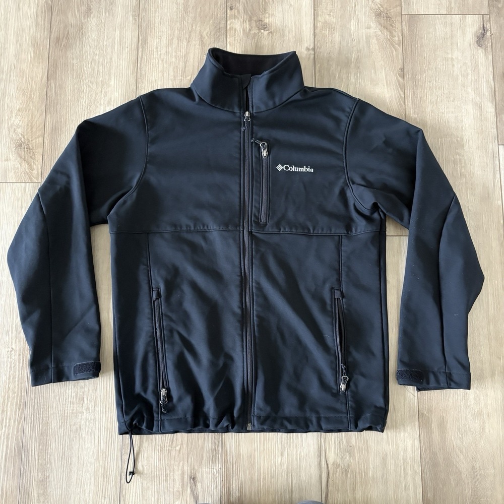 Columbia Ascender Jacket Men's M Black Polyester Softshell Full-Zip Fleece Lined